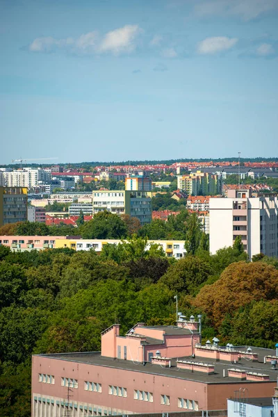 Linkeroever van de Oder in Szczecin — Stockfoto