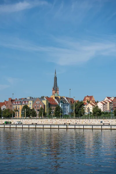 Margem esquerda do rio Oder em Szczecin — Fotografia de Stock
