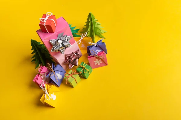 Natal Ano Novo Fundo Composição Simples Feita Decorações Natal Ramos — Fotografia de Stock
