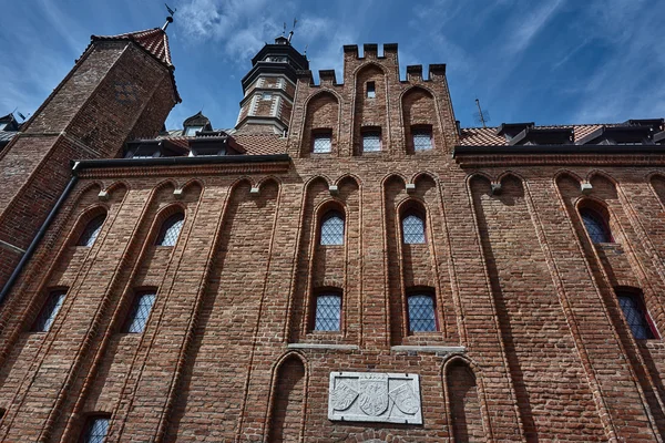 Gothic brick church with a bell tower — Stock Photo, Image