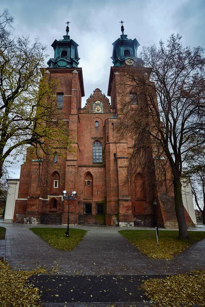 Towers Basilica Archdiocese Gniezno — Stock Photo, Image
