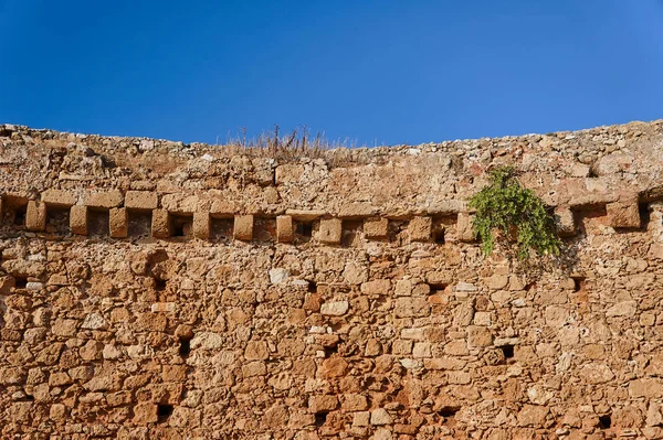 Fragment of a medieval defensive wall Venetian fortress — Stock Photo, Image
