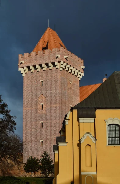 Toren gereconstrueerde Koninklijk kasteel — Stockfoto