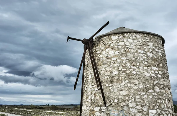 Crash traditional Greek windmill — Stock Photo, Image