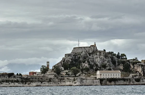Venetiaanse Citadel Palaio Frourio Stad Van Corfu Griekenland — Stockfoto
