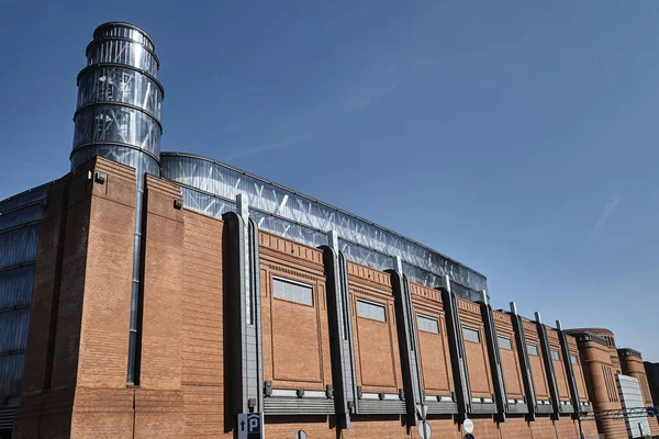 Wall industrial red-brick building — Stock Photo, Image