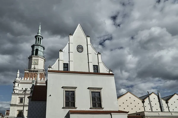 Old market with Renaissance town hall tower — Stock Photo, Image