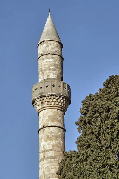 Türkisches Minarett in der Stadt Kos — Stockfoto