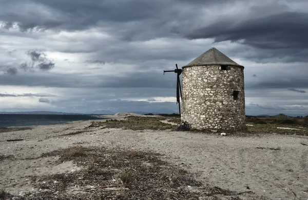 Crash molino de viento griego tradicional —  Fotos de Stock