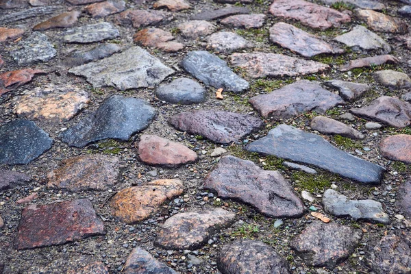 Piedras Granito Una Calle Empedrada Gniezno — Foto de Stock