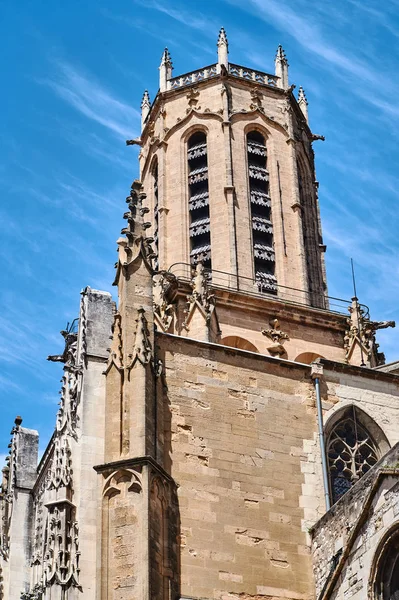 Belfry Gothic Cathedral Sauveur Aix Provence France — Stock Photo, Image