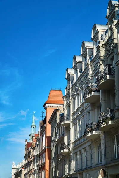 Street Gevels Van Huizen Poznan — Stockfoto