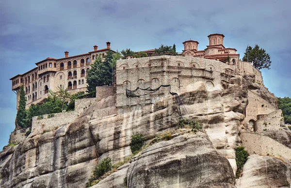 Ortodoxní Středověký Klášter Vrcholku Skály Meteora — Stock fotografie