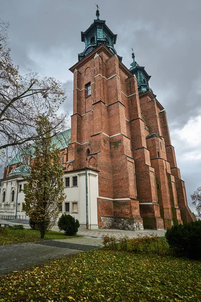 Towers Gothic Cathedral Gniezno — Stock Photo, Image