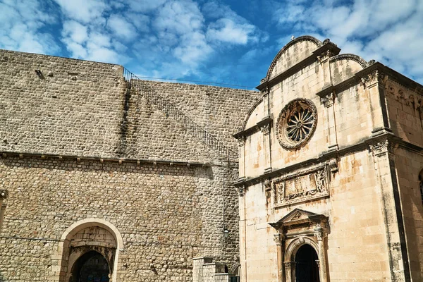 Hırvatistan Dubrovnik Şehir Ortaçağ Kilise Cephe — Stok fotoğraf