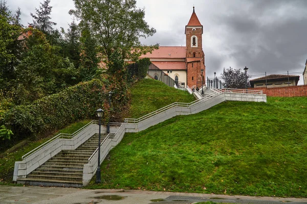 Trappen Belfort Van Het Gotische Kerk Gniezno — Stockfoto