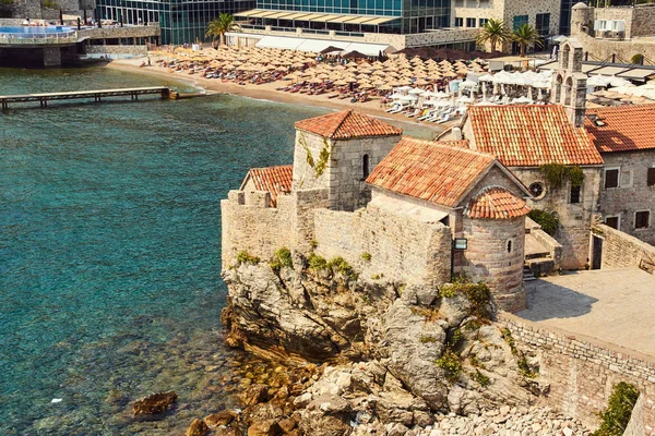 Vue Sur Baie Plage Ville Ulcinj Monténégro — Photo