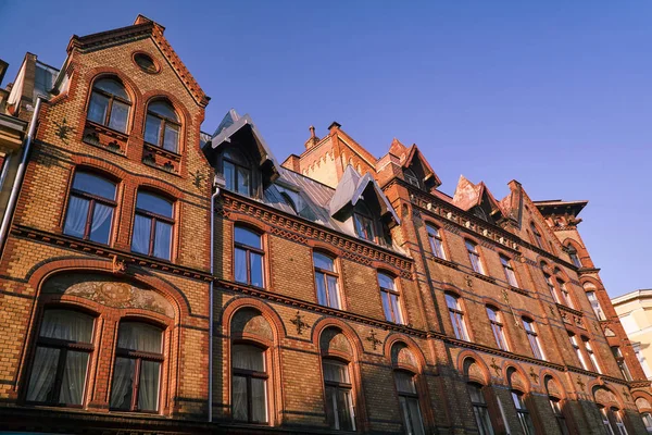 Die Fassade Des Alten Roten Backsteingebäudes Posen — Stockfoto