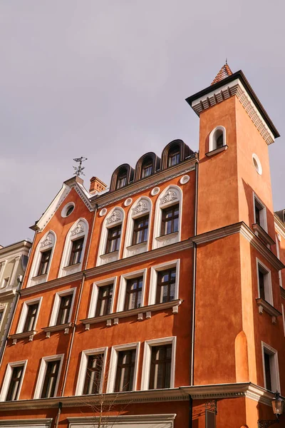 Facade Townhouse Tower Poznan — Stock Photo, Image