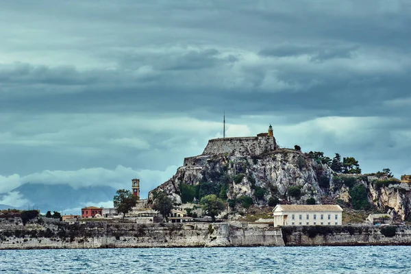 Rocha Velha Fortaleza Veneziana Ilha Corfu — Fotografia de Stock