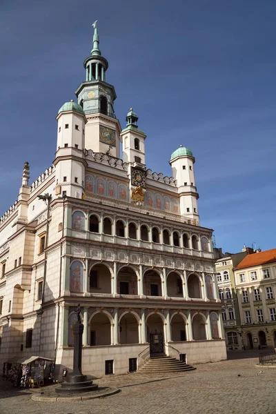 Old market with Renaissance town hall tower — Stock Photo, Image