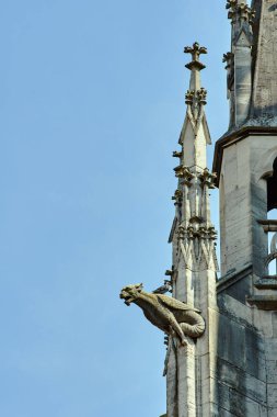 çirkin yaratık ve taret Gotik cephe kilisenin Troyes, Fransa