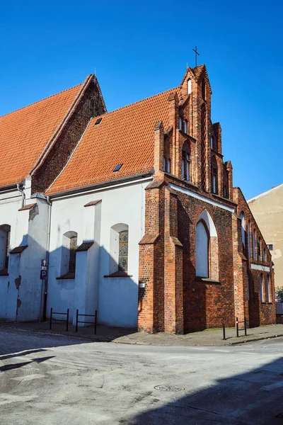 Fragment Medieval Gothic Church Poznan — Stock Photo, Image
