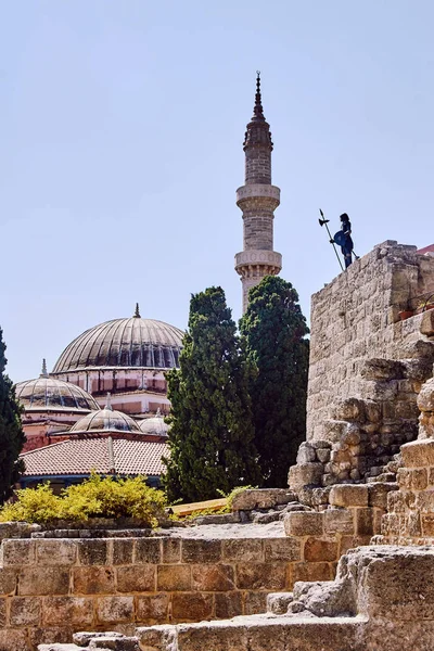 Турецька Мечеть Мінаретом Родос Греція — стокове фото