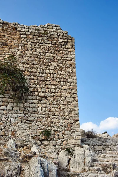Las Ruinas Fortaleza Medieval Los Caballeros Rodas — Foto de Stock