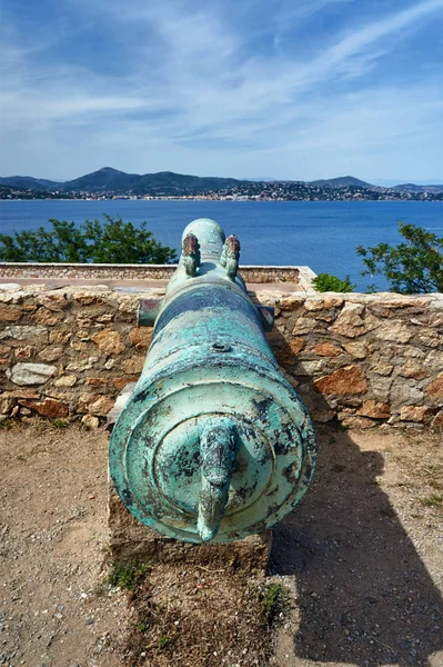 Kanon Väggarna Medeltida Befästningar Medelhavet Saint Tropez — Stockfoto