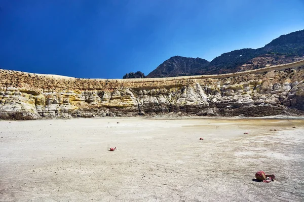 Nisyros Adasındaki Aktif Bir Volkanın Krateri — Stok fotoğraf