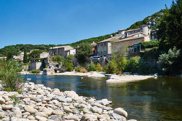 Medieval Town Vogue River Ardeche France — Stock Photo, Image