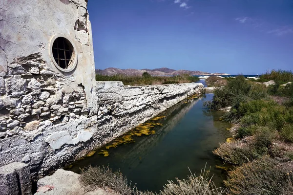 Kanal Mit Meerwasser Auf Der Insel Kos Griechenland — Stockfoto