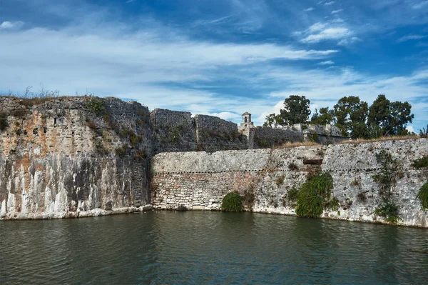 Vallgraven Och Väggarna Den Venetianska Fästningen Agia Maura Grekiska Lefkas — Stockfoto