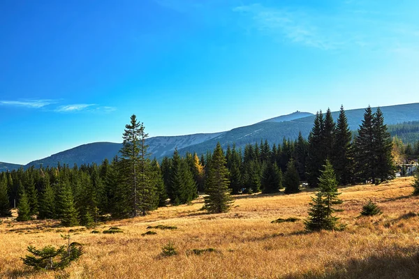 Rocky Peak Sniezka Polonya Daki Dev Dağlar Bir Sonbahar Günü — Stok fotoğraf