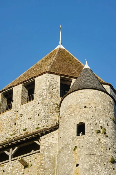 Каменные Стены Башни Средневекового Замка Городе Провинс Франция — стоковое фото