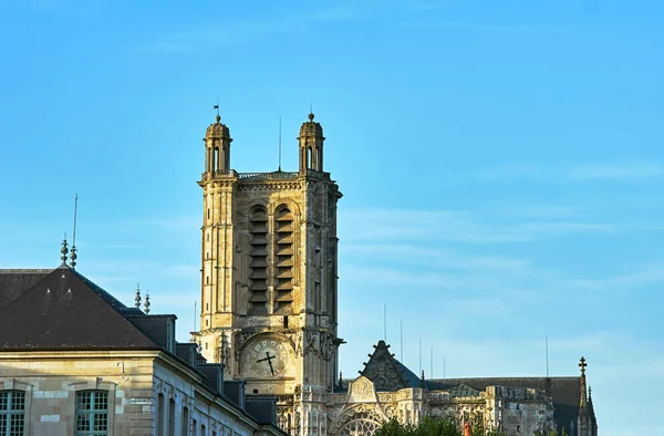 Toren Van Gotische Kathedraal Troyes Frankrijk — Stockfoto