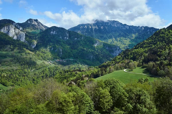 Road Village Mountains Alps French Savoie — Stock Photo, Image