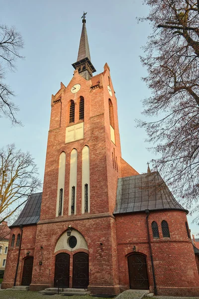 Historický Novogotický Katolík Zvonicovým Kostelem Poznani — Stock fotografie