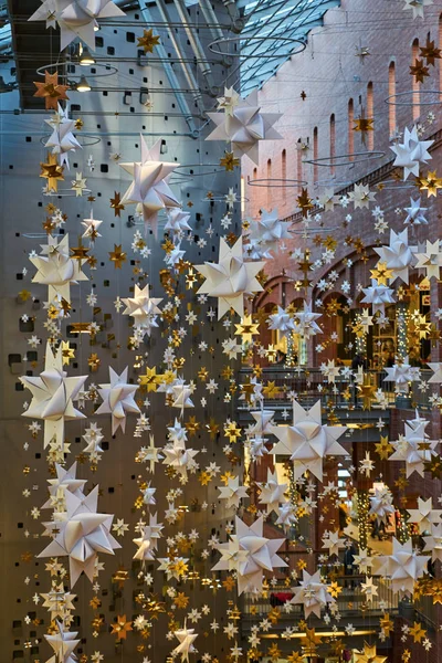 Decoraciones Navideñas Una Galería Comercial Poznan — Foto de Stock