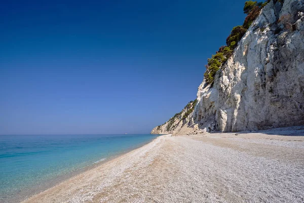 Stone Beach Rocky Cliff Greek Island Lefkada — Stock Photo, Image