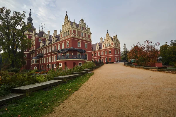 Oprit Binnenplaats Van Het Historische New Castle Het Park Muskauer — Stockfoto