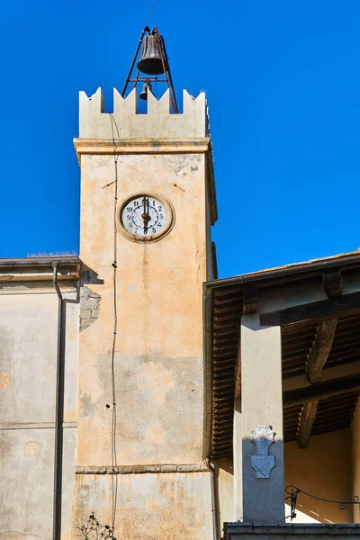 Torre Histórica Del Reloj Ciudad Magliano Toscana Italia —  Fotos de Stock