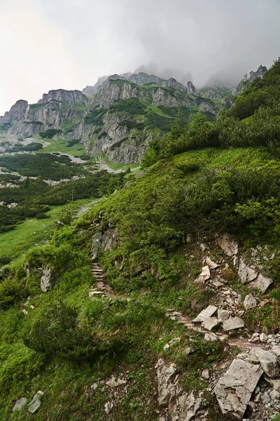 Pedras Uma Trilha Turística Uma Encosta Montanha Nas Montanhas Tatra — Fotografia de Stock