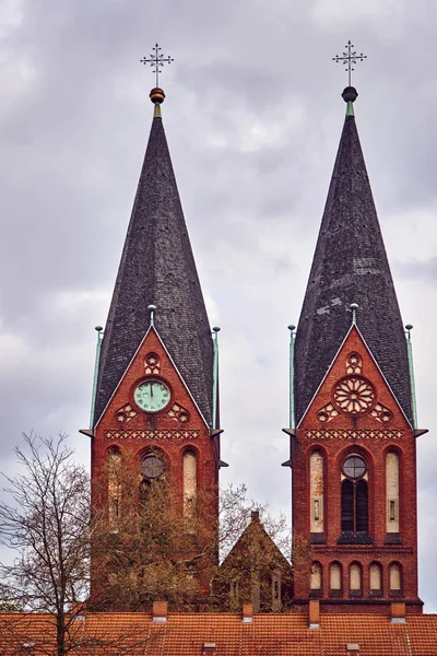 Eglise Gothique Avec Beffroi Francfort Sur Oder — Photo
