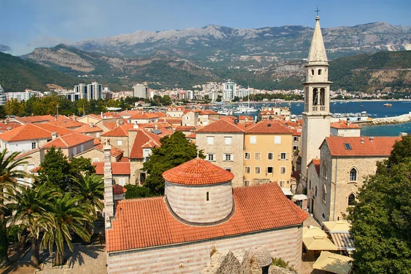 Eglise Historique Avec Beffroi Dans Ville Ulcinj Monténégro — Photo