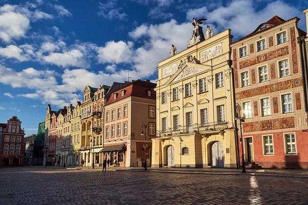 Old Market Square Historic Tenement Houses Poznan — Stock Photo, Image