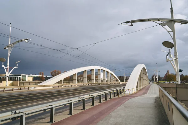 Stahlkonstruktion Der Brücke Über Die Warthe Poznan — Stockfoto