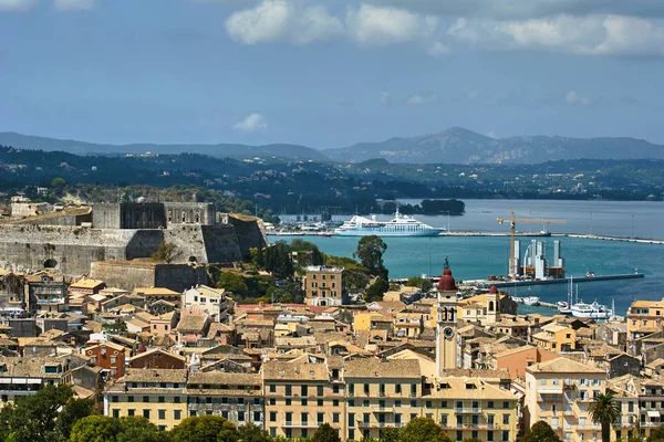 Uitzicht Middeleeuwse Venetiaanse Fort Stad Van Corfu Griekenland — Stockfoto