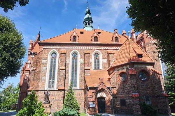 Fachada Uma Histórica Igreja Gótica Sycow Polônia — Fotografia de Stock
